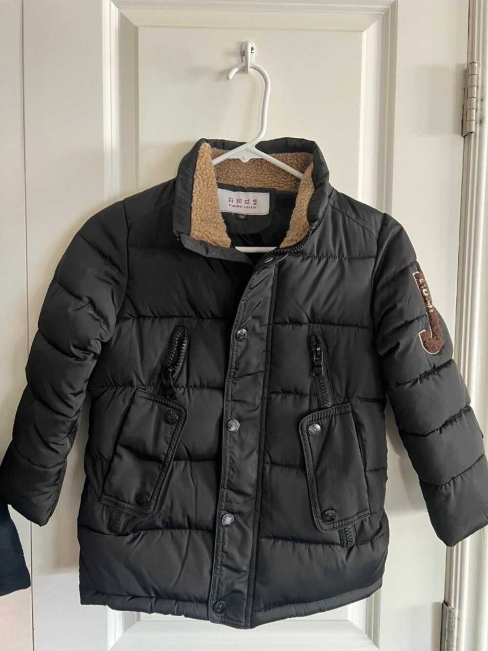 boys black puffer jacket coat size 8 years